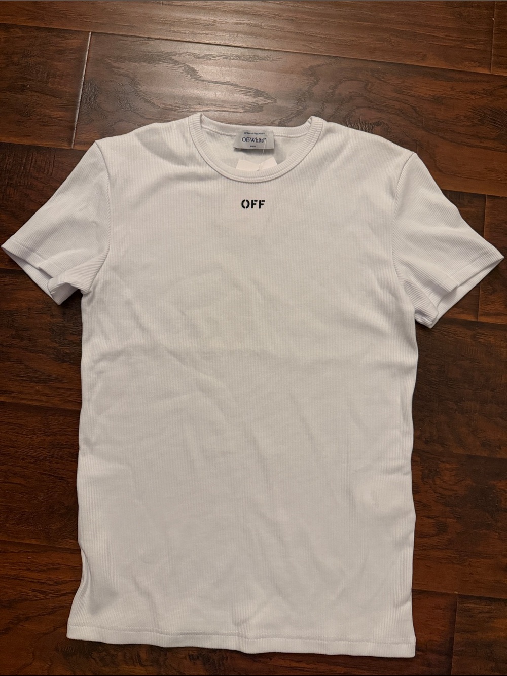 Men’s Off-White OFF Stamp Rib Shaped Tee